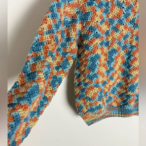 Stella Pardo Paris Kusi Fiorella Multicolor Hand Knit Alpaca Wool Jumper Sweater - Picture 4 of 8